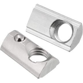uxcell Roll-in Spring M8 T Nut, Roll Ball Elastic Nuts for 3030 Series Aluminum Extrusion Profile Suitable for Aluminum Profile with 7.5mm Groove Depth, Pack of 12