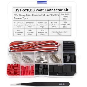JST Servo Connector Kit, 70 Sets Male and Female Plug Crimp Cable Assemblies, Compatible with JST SYP Futaba, Suitable for DIY Remote Control Cars, Aeromodels.