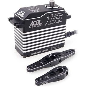 AGFRC 100KG High-Torque Digital-RC-Servo-Motor Waterproof - Full Metal Gear Brushless Steering 1/5 Scale Servo for 1/5 RC Car, Control Angle 180° (A280BHLW(2S))