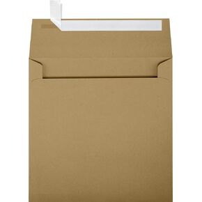 LUXPaper Square Invitation Envelopes | Peel & Press | 5 3/4" x 5 3/4" | Grocery Bag Brown | 70lb. Text | 50 Qty