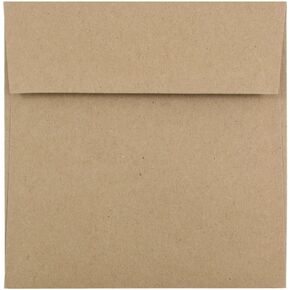 JAM PAPER 8.5 x 8.5 Square Premium Invitation Envelopes - Brown Kraft Paper Bag - 50/Pack
