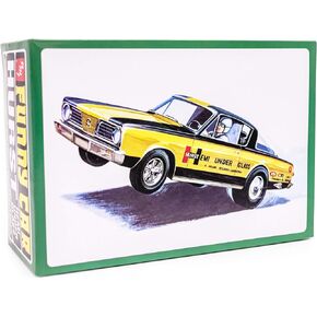 AMT 1966 Plymouth Barracuda Hemi Under Glass - 1/25 Scale Model Car Kit - Buildable Vintage Cars for Kids and Adults, Gold (AMT1153)