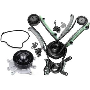 SCITOO Engine Timing Chain Kit with Water Pump - 90393S Fit For 00-01 for Dodge Dakota 4.7L 00-02 for Dodge Durango 4.7L 02 for Dodge for Ram 1500 4.7L 99-04 for Jeep Grand Cherokee 4.7L