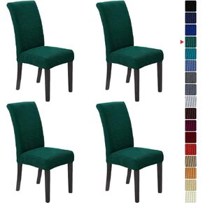 Howhic Chair Covers for Dining Room Set of 2, Stretchy Dining Chair Covers, Textured Jacquard Kitchen Chair Slipcovers, Classy Decor for Home and Banquet (Apple Green, 2 Pack)
