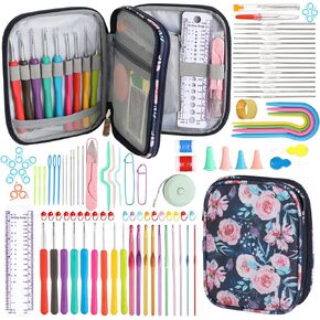 115-Piece Crochet Hooks Set Crochet Hook Kit with Storage Case and Crochet Needle Accessories Crochet Needles Kit Hand Knitting Craft Art Tool for Beginners and Experienced Crochet Lovers in Saudi Arabia