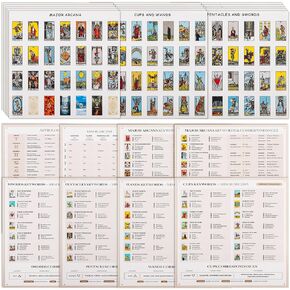 1260 PCS Mini Tarot Stickers for Journaling, 1.25" x 0.78" Tarot Card Stickers Based on Rider Waite Tarot Deck, 8 Tarot Cheat Sheet Included