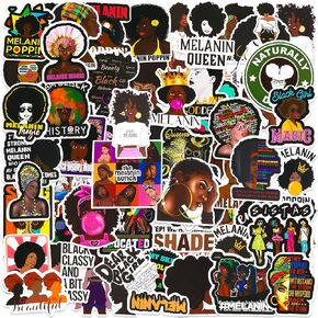 100 Styles Black Pop Singer Decal Vinyl Waterproof Sticker Black Girl Decal Waterproof and Durable Computer Skateboard Guitar Water Bottle Bike Stickers