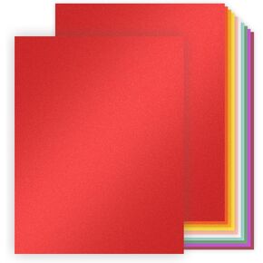 50 Sheets Shimmer Cardstock 8.5 x 11 Inches, 180gsm/67lb Double Sided Pearlescent Card Stock Paper for Invitations Certificates DIY Cards Craft Project (Assorted Colors)