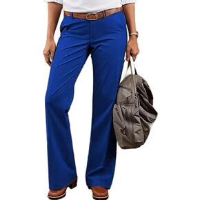 Flamingals Women's Solid Low Rise Bootcut Pants Without Belt Casual Pants