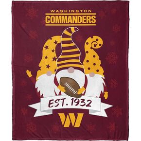 بطانية Northwest NFL Washington Commanders Gnomie Love ذات الملمس الحريري، ألوان الفريق، 50 بوصة × 60 بوصة in Saudi Arabia