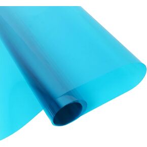 Transparent Decorative Safety Window Film Heat Control Self Adhesive Colorful Film Glass Decoration Tint for DIY Christmas Party Home Decoration Glass Film,17.5Inch x 6.5Feet,Yellow in Kuwait