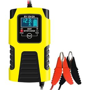 6V 12V Battery Charger Maintainer, 2-Amp Fully Automatic Smart Charger, Portable Trickle Charger,Car Battery Repair and Desulfator for Automotive,Boat,Motorcycle,Lawn Mower,RV,ATV,Toy Car