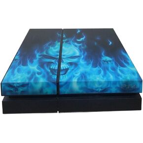 Blue Flame Skull Fire Skull متوافقة مع PS4™ متوافقة مع Playstation™ 4 Skin المتوافقة مع Dualshock™ Full Body Skin in Kuwait