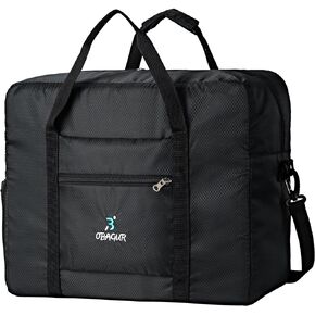 Travel Tote Bag Foldable Travel Duffel Bag For Spirit Airlines Personal Item Bag, Weekender Bags for Men Women with Shoe Compartment, Carry on Overnight Bag (Snow Black, 20L)