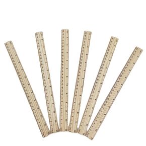 6 Pcs Wood Ruler Student Rulers 12 Inch Rulers Wooden School Rulers Measuring Ruler Office Ruler 2 Scale (12 Inch /30 cm)