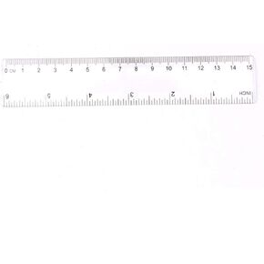 1pcs Ruler Clear Plastic 15Cm Straight Ruler Transparent Plastic Rule Ruler Straight Ruler Student School Office with Centimeters and Inches Clear See Through Measuring Acrylic Tool Drafting Tools