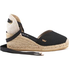 VISCATA Gava Canvas Wedge Handmade 2 ½" Heel Women's Sandals with Breathable Cotton Canvas V-cut Vamp and 100% Natural Jute Midsole for all Casual Occasions
