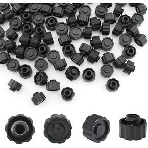 100PCS No Needle Luer Lock Caps Syringe Luer Lock Cap for Feeding Tubes Lab Supplies, Black (100 pcs/pack)