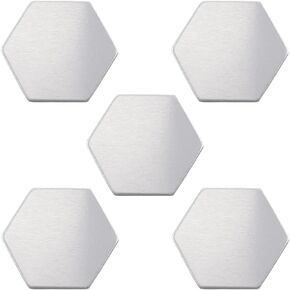 ABBECIAO 1.18" Aluminum Hexagon Stamping Blank 0.06" Metal Blank Tags for Hand Stamping Jewelry- Pack of 20