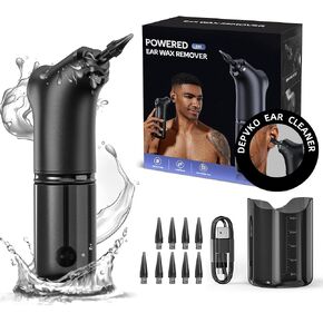 Electric Ear Wax Removal -Water Powered Ear Washer for Humans with 9 Reusable Replacement Tips, Safe & Effective Ear Wax Removal kit USB Rechargeable Triple Jet Stream 4 Pressure Modes