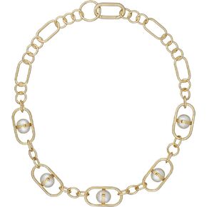 Ted Baker London Perriet Statement Pearl Chain Necklace For Women (Gold/Pearl)