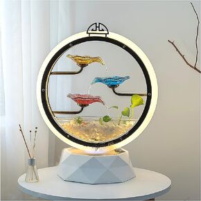 crapelles Tabletop Waterfall Indoor Fountain, for Home Office Landscape Decor fengshui Gift, Design Element Yellow Blue red Tricolor Glass Flower Modern Zen in Kuwait