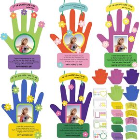30 Sets Mother's Day Picture Frame Craft Kit Happy Mother's Day Crafts DIY Hand Paper Keepsake Craft Gifts with Flower Stickers Ropes and Dispensing Glues for Kids Classroom Fun Home Activities