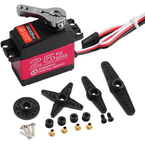 DS3225 25KG RC Servo Waterproof Metal Gear Servo High Torque Digital Servo for Baja 1/8 1/10 Scale RC Model Cars (270 Degree Servo)