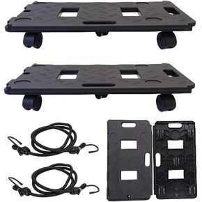 Furniture Spliceable Movers Dolly, Securely Holds 220 Lbs, Moving Dolly Cart for Heavy Furniture, Piano, Couches, Fridges, Boxes, 5 Wheels Dolly Rolls, No Assembly Required (Black Dolly)