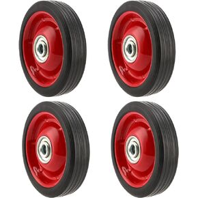 4 PCS 5 x 1.2 Inch Solid Rubber Tire, Flat Free Solid Rubber Wheels, Hand Truck Replacement Wheels, 1/2-Inch Axle Hole, 110 lbs Max Load-Bearing Capacity
