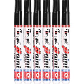 6 Count Silver Paint Pens,Permanent Paint Pens,Never Fade Medium Tip Oil Based Paint Markers Pens,Waterproof And Quick Dry Markers for Metal,Stone,Plastic,Wood,Fabric,Canvas,Mugs,Glass