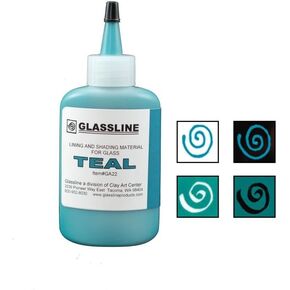 Teal GLASSLINE FUSING PAINT PEN 2 oz Bottle