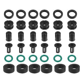 Fuel Injector O Rings Seals with Micro Filters Fuel Injector Repair Kit for Yamaha Outboard Motor 1997-2005 Rubber Black (Set of 6)