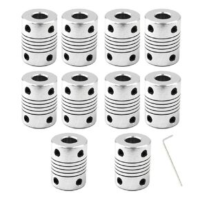 Beam Coupling Flexible Coupling 5mm to 5mm Shaft Coupler For 3D Printer And CNC Machine-Length 25mm Diameter 19mm 10PCS