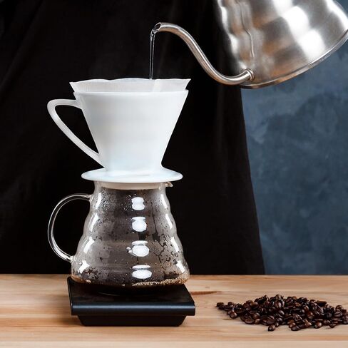 Pour Over Signature Coffee Dripper - Ceramic Slow Brewing Accessories for Home, Cafe, Restaurants - Easy Manual Brew Maker Gift - Strong Flavor Brewer - Black, 2 Small Hole Style in Saudi Arabia