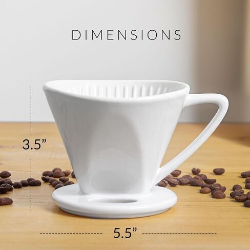 Pour Over Signature Coffee Dripper - Ceramic Slow Brewing Accessories for Home, Cafe, Restaurants - Easy Manual Brew Maker Gift - Strong Flavor Brewer - Black, 2 Small Hole Style in Saudi Arabia
