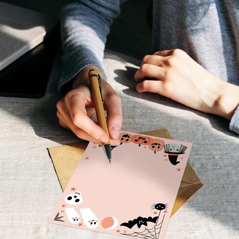 AnyDesign 60 ورقة من ورق قرطاسية الهالوين ورق ذو رأسية لطيف على شكل قرع شبح الخفافيش ورق كتابة ورق ملاحظات ورقية للهالوين ورق تهنئة لدعوات حفلات الهالوين طباعة مدرسية، 8.5 × 11 بوصة in Saudi Arabia