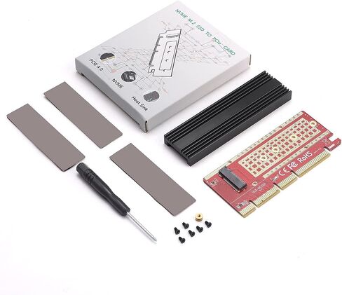 NVMe M.2 SSD to PCIe X4/X8/X16 Card with Aluminum Heat Sink, M.2 to PCIe NVMe SSD Adapter Card in Saudi Arabia
