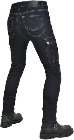 Men Motorcycle Riding Protective Pants Biker Motocross Jeans Stretch Trousers with 4 X CE Armor Knee Hip Pads in Saudi Arabia