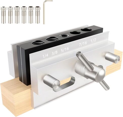 مجموعة أدوات الرقصة ذات التمركز الذاتي من Jig Accessories، مجموعة 6 بطانات دليل الحفر، مجموعة حفر البسكويت للثقوب المستقيمة، أدوات وصلات تحديد موقع الأعمال الخشبية بعرض قابل للتعديل in Saudi Arabia