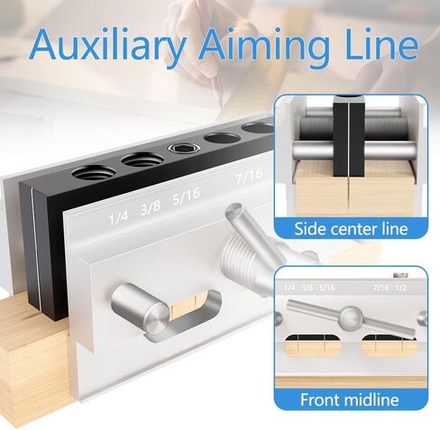 مجموعة أدوات الرقصة ذات التمركز الذاتي من Jig Accessories، مجموعة 6 بطانات دليل الحفر، مجموعة حفر البسكويت للثقوب المستقيمة، أدوات وصلات تحديد موقع الأعمال الخشبية بعرض قابل للتعديل in Saudi Arabia