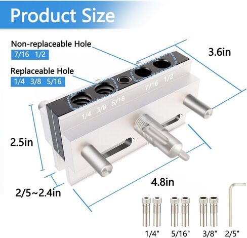 مجموعة أدوات الرقصة ذات التمركز الذاتي من Jig Accessories، مجموعة 6 بطانات دليل الحفر، مجموعة حفر البسكويت للثقوب المستقيمة، أدوات وصلات تحديد موقع الأعمال الخشبية بعرض قابل للتعديل in Saudi Arabia