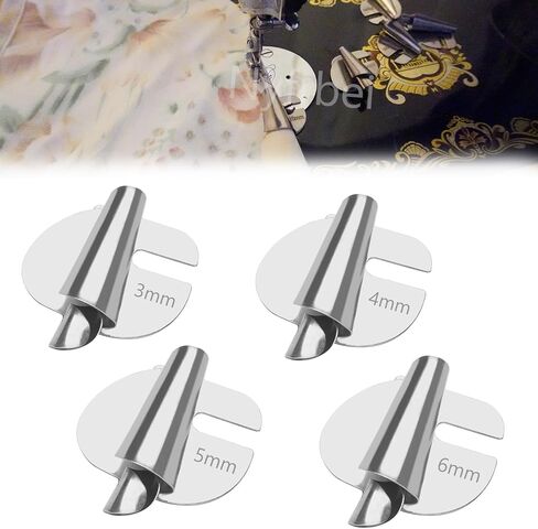 Sewing Rolled Hemmer Foot, (3-8mm) 6 Sizes Wide Rolled Hem Pressure Foot Sewing Machine Presser Foot, Home Industrial Curved Scroll Hemmer Foot (6pcs) in Saudi Arabia