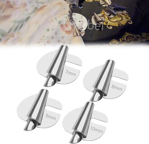 Sewing Rolled Hemmer Foot, (3-8mm) 6 Sizes Wide Rolled Hem Pressure Foot Sewing Machine Presser Foot, Home Industrial Curved Scroll Hemmer Foot (6pcs) in Saudi Arabia