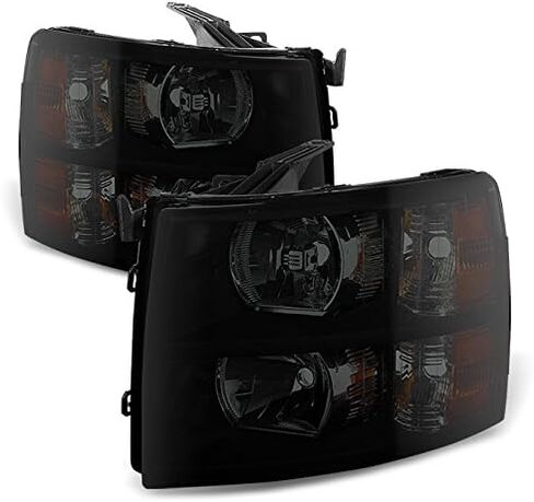 AKKON - من أجل 2007-2013 2014 Chevy Silverado استبدال زوج المصابيح الأمامية للسائق/الراكب، شعاع منخفض: H11، شعاع عالٍ: 9005، مجموعة مصابيح السيارة، غطاء من الكروم in Kuwait