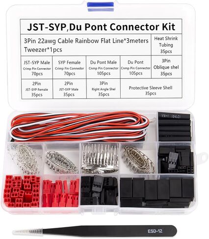 JST Servo Connector Kit, 70 Sets Male and Female Plug Crimp Cable Assemblies, Compatible with JST SYP Futaba, Suitable for DIY Remote Control Cars, Aeromodels. in Saudi Arabia
