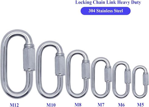 304 Stainless Steel Quick Links Locking Carabiner Quick Chain Repair Links M8 3 inch Pack of 4 in Saudi Arabia