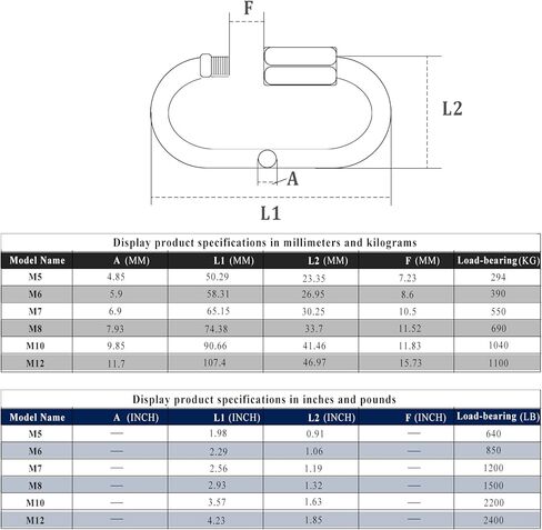 304 Stainless Steel Quick Links Locking Carabiner Quick Chain Repair Links M8 3 inch Pack of 4 in Saudi Arabia