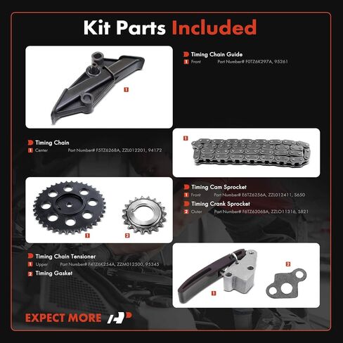 A-Premium Engine Timing Chain Kit W/Tensioner & Sprocket & Guide [OHV, V6 4.0L] Compatible with ford Aerostar 95-97, Explorer Ranger 95-00 & Mazda B4000 97-00 in Saudi Arabia