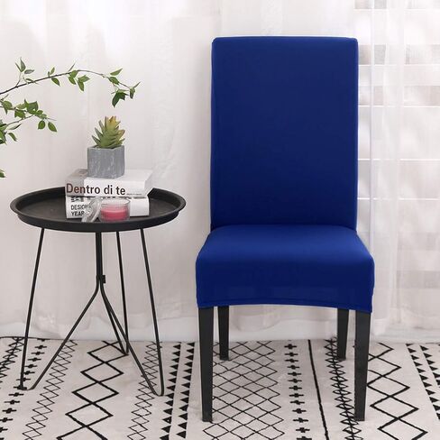 4 عبوات من أغطية كراسي الطعام، أغطية كراسي واقية قابلة للإزالة وقابلة للغسل من ألياف لدنة قابلة للتمدد لغرفة الطعام والمطبخ والفندق (وردي) in Kuwait